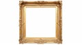 Old antique gold picture frame isolated on white background with clipping path. Royalty Free Stock Photo