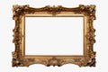 Old antique gold picture frame Isolated on white background with clipping path Royalty Free Stock Photo