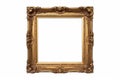 Old antique gold picture frames. Isolated on white background with clipping path Royalty Free Stock Photo