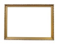 Old antique gold plated wooden picture frame Royalty Free Stock Photo