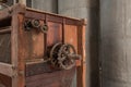 Old antique mill equipment with gears and wheels