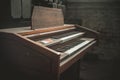 old antique organ in an old abandoned church