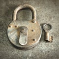 Vintage  Padlock. Close-Up Royalty Free Stock Photo