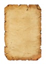 Old antique paper parchment scroll over white Royalty Free Stock Photo