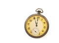 Old antique pocket watch isolated Royalty Free Stock Photo