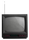 Old antique retro small TV with on white background. Isolated object Royalty Free Stock Photo