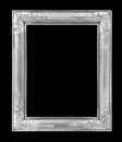 The Old antique silver frame on black Royalty Free Stock Photo