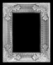 Old antique silver frame on the black Royalty Free Stock Photo