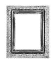 The old antique silver frame isolated on white  background Royalty Free Stock Photo