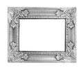 Old antique silver frame isolated on white background Royalty Free Stock Photo