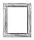 The Old antique silver frame on the white Royalty Free Stock Photo