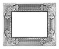 Old antique silver frame on the white background Royalty Free Stock Photo