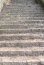 Old and antique stone stairs with sharp steps