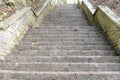 Old and antique stone stairs with sharp steps