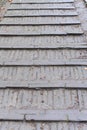 Old and antique stone stairs with sharp steps