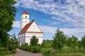 Old antique Transfiguration Cathedral at summer, Zaslavl city, Minsk region. Belarus Royalty Free Stock Photo