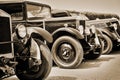 Vintage cars, sepia Royalty Free Stock Photo