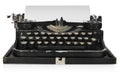 Old antique vintage portable typewriter, with a blank sheet of p Royalty Free Stock Photo