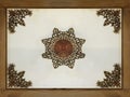Old, antique, vintage star centered pattern decorative ceiling panel,