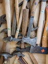 Old anvil, hammer other blacksmith tools in Aberfoyle Antique Market Royalty Free Stock Photo