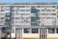 Old apartment block and tram Royalty Free Stock Photo