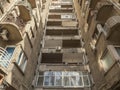 Old apartment building in Bucharest, Romania. Royalty Free Stock Photo