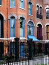 Old apartment building with iron railing Royalty Free Stock Photo