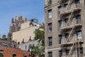 Old Apartment Buildings with Fire Escapes in Greenwich Village of New York City