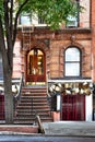 Old apartment facades, with fire stairs. Soho, Manhattan. NYC Royalty Free Stock Photo