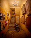Old apartment hallway stairs going up Royalty Free Stock Photo