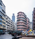 Old Apartment in Hong Kong. dense residential building, urban area Royalty Free Stock Photo