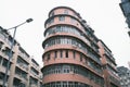 Old Apartment in Hong Kong. dense residential building, urban area Royalty Free Stock Photo