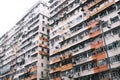 Old Apartment in Hong Kong. dense residential building, urban area Royalty Free Stock Photo