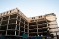 Old apartment and office building being demolished in urban Zurich city Switzerland