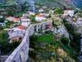 Old aqueduct in Bar, Montenegro. Beautiful evening landscape Royalty Free Stock Photo