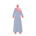 Old arab woman in traditional clothes senior female cartoon character standing pose