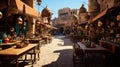 Old arabic bazaar. Generative AI.