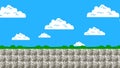 Old Arcade Game Level 8-Bit Graphics Screen Moving Forwards