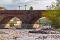 Old arched brick bridge in the Guba city, built in 1894, Azerbaijan