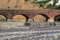 Old arched brick bridge in the Guba city, built in 1894, Azerbaijan