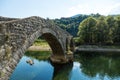The old arched stone bridge of Rijeka Crnojevica, Montenegro Royalty Free Stock Photo