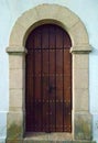 Old arched wood door