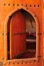 Old arched wooden doorway Royalty Free Stock Photo