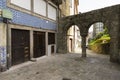 Old arches in the center of Porto, Portugal