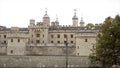 Old architectural grey stone fortress on sky background. Action. Old beautiful fortress building is wonderful historical Royalty Free Stock Photo