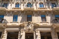 Old architectural houses on Nizami street, Baku city, Azerbaijan Royalty Free Stock Photo