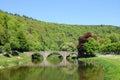 Old architecture bridge on a river