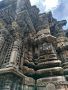 Old architecture, close up of Wall of Mahalakshmi Temple of Kolhapur, Maharashtra, India Royalty Free Stock Photo