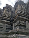 Old architecture, close up of Wall of Mahalakshmi Temple of Kolhapur, Maharashtra, India Royalty Free Stock Photo