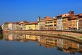Old architecture and river Arno, Pisa